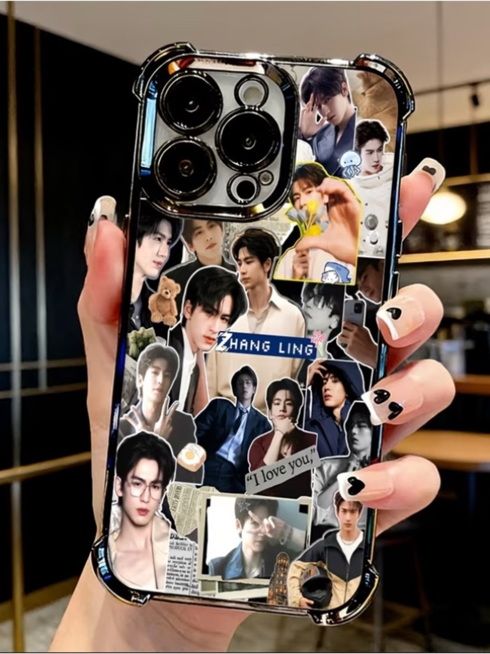 Zhang Ling Collage Clear Protective Phone Case - Black Trim